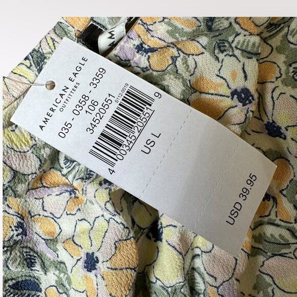 American Eagle Floral print One Shoulder Crop Top NWT Size L - Picture 6 of 9